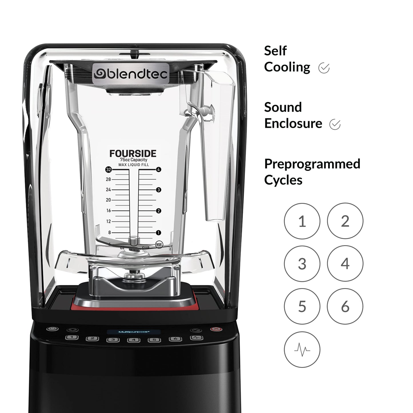 Liquidificador Blendtec Stealth X 885 com Jarra FourSide e Enclosure (Preto)