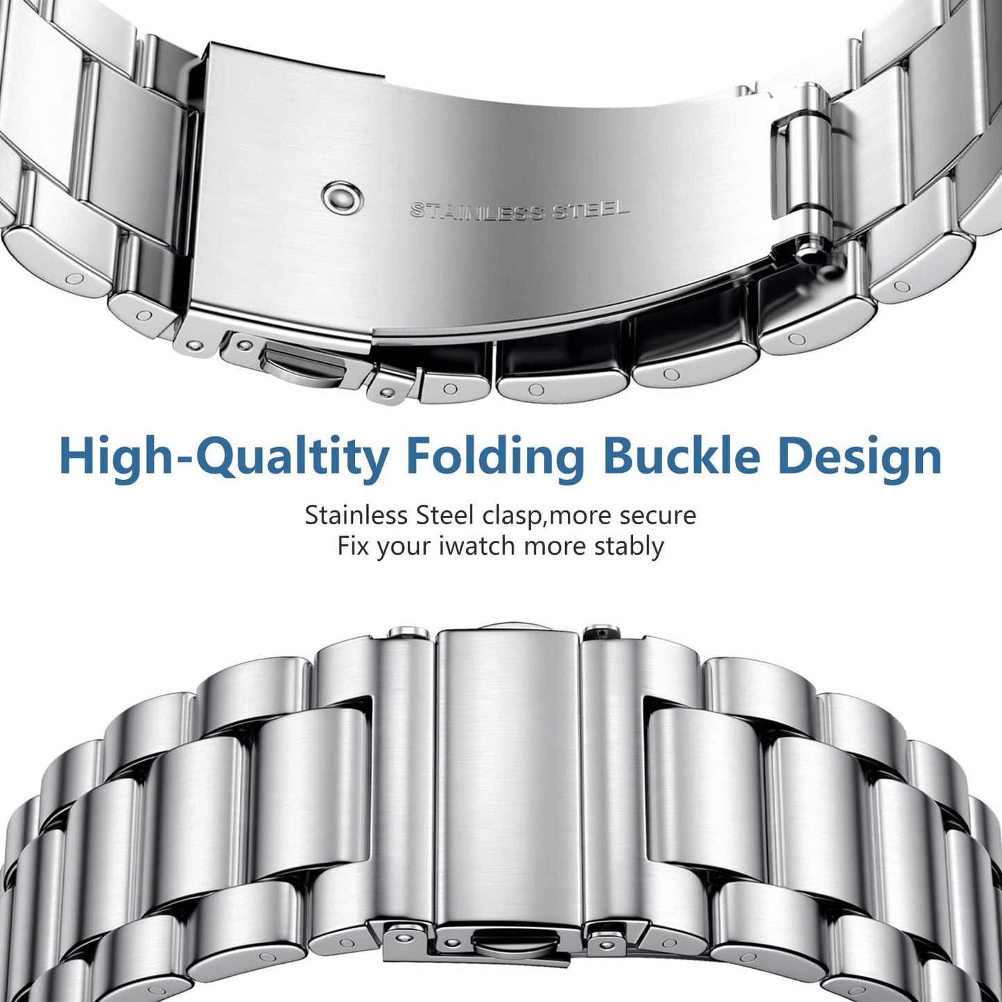 Lerobo Pulseira Aço Inox para Apple Watch + 2 Capas Protetoras