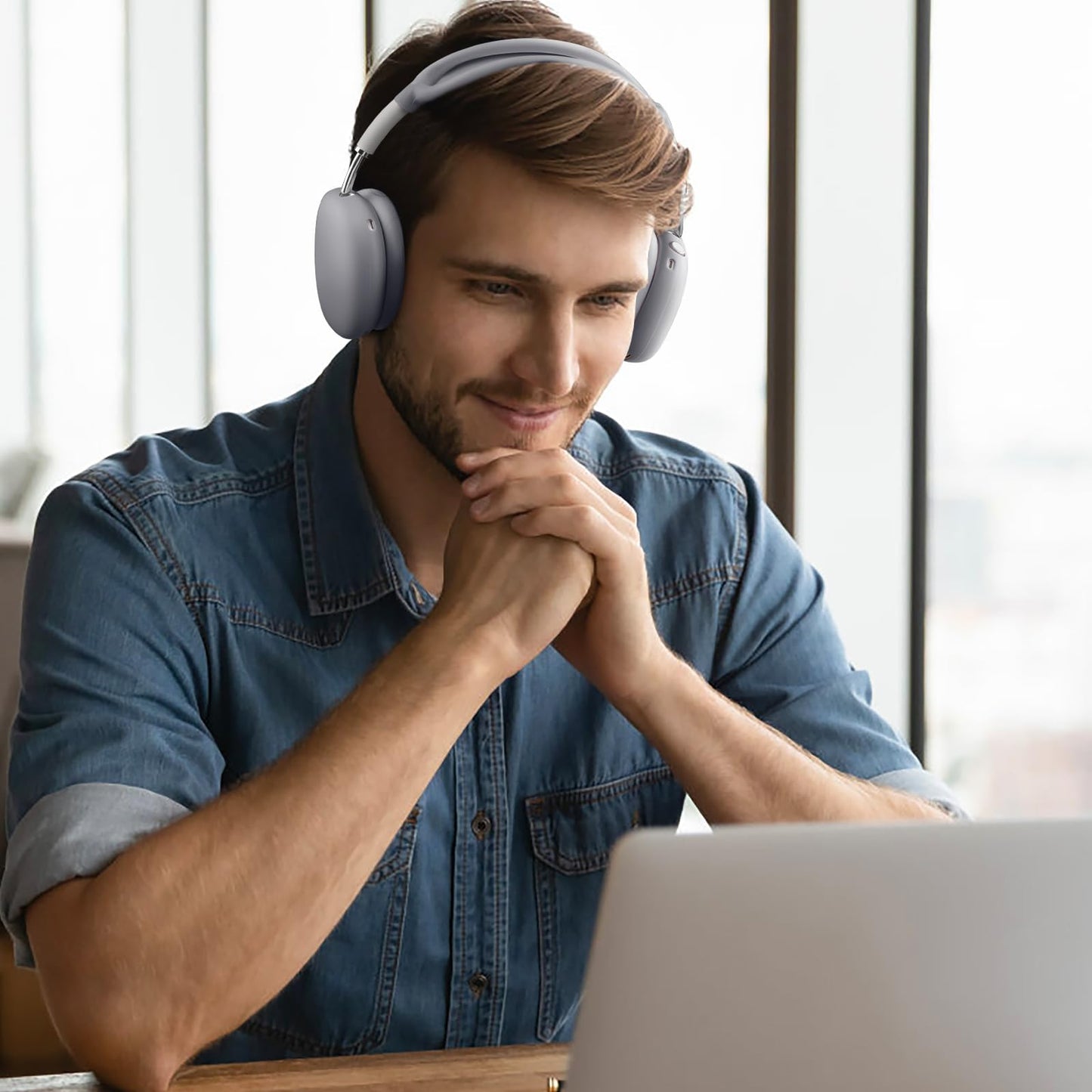 Lerobo Capa Protetora 4 em 1 para AirPods Max com Proteção Completa (Cinza)