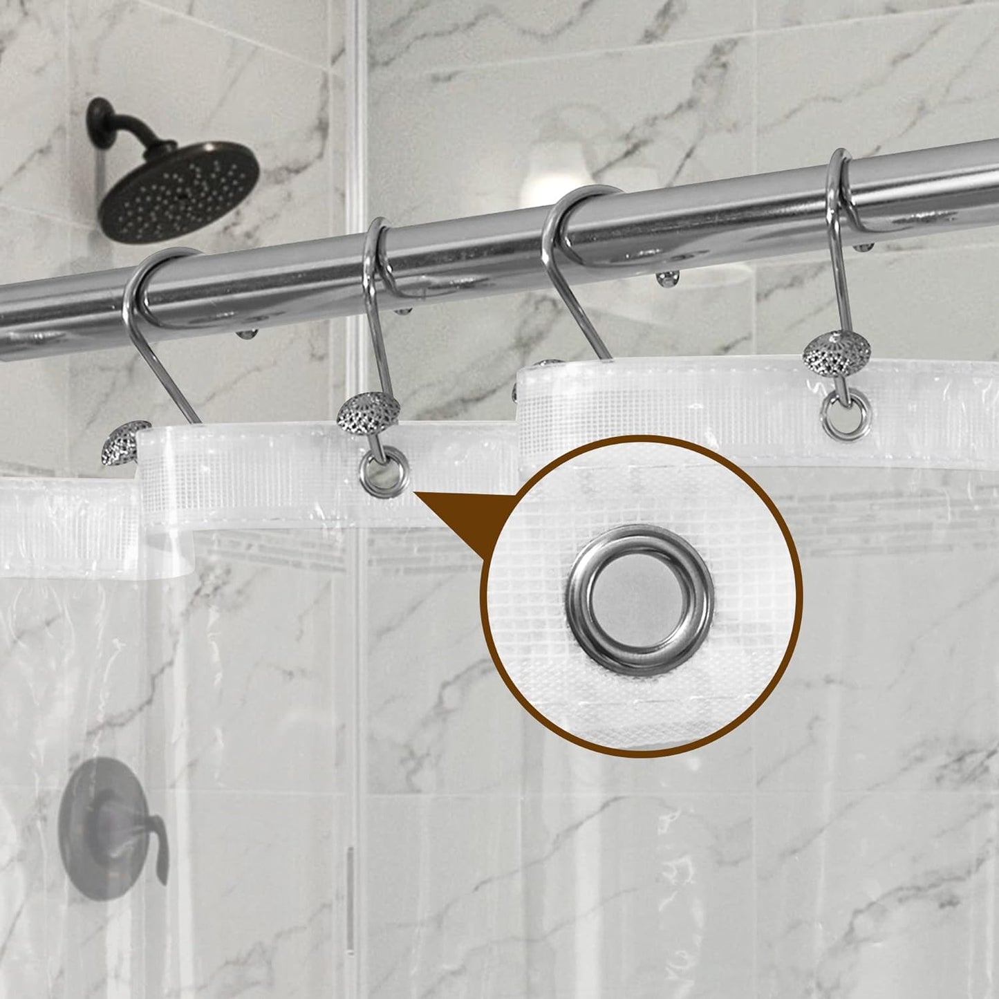 Barossa Design Forro de cortina de chuveiro de PEVA 182,8 cm