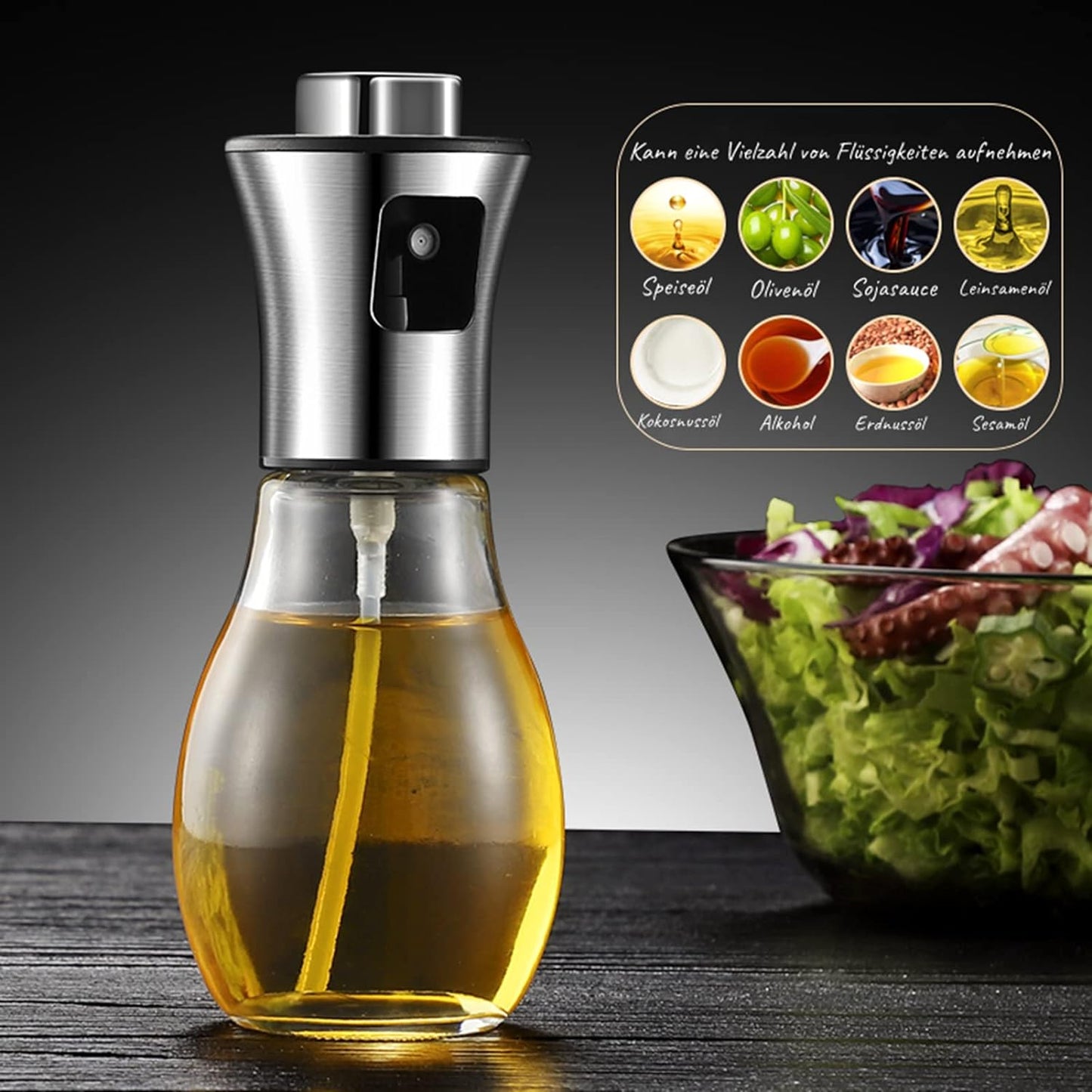 Auyeetek Pulverizador de óleo para óleo de cozinha kit com 2