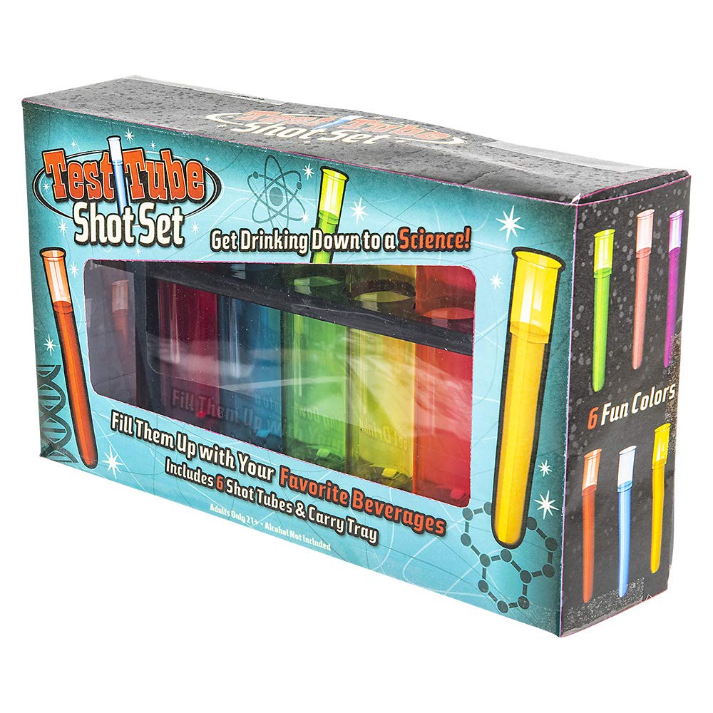 Conjunto de Copos de Teste Rhode Island Novelty 6PC com Suporte (Colorido)