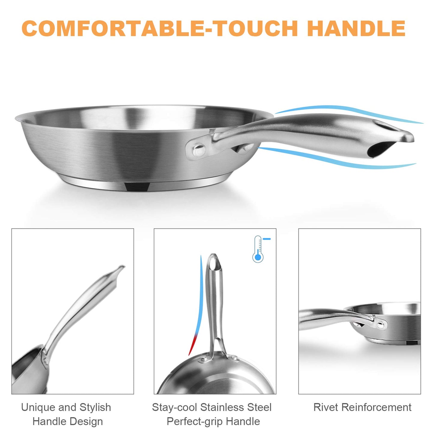 Duxtop Conjunto de Panelas Aço Inox 18 Peças Compatível com Indução