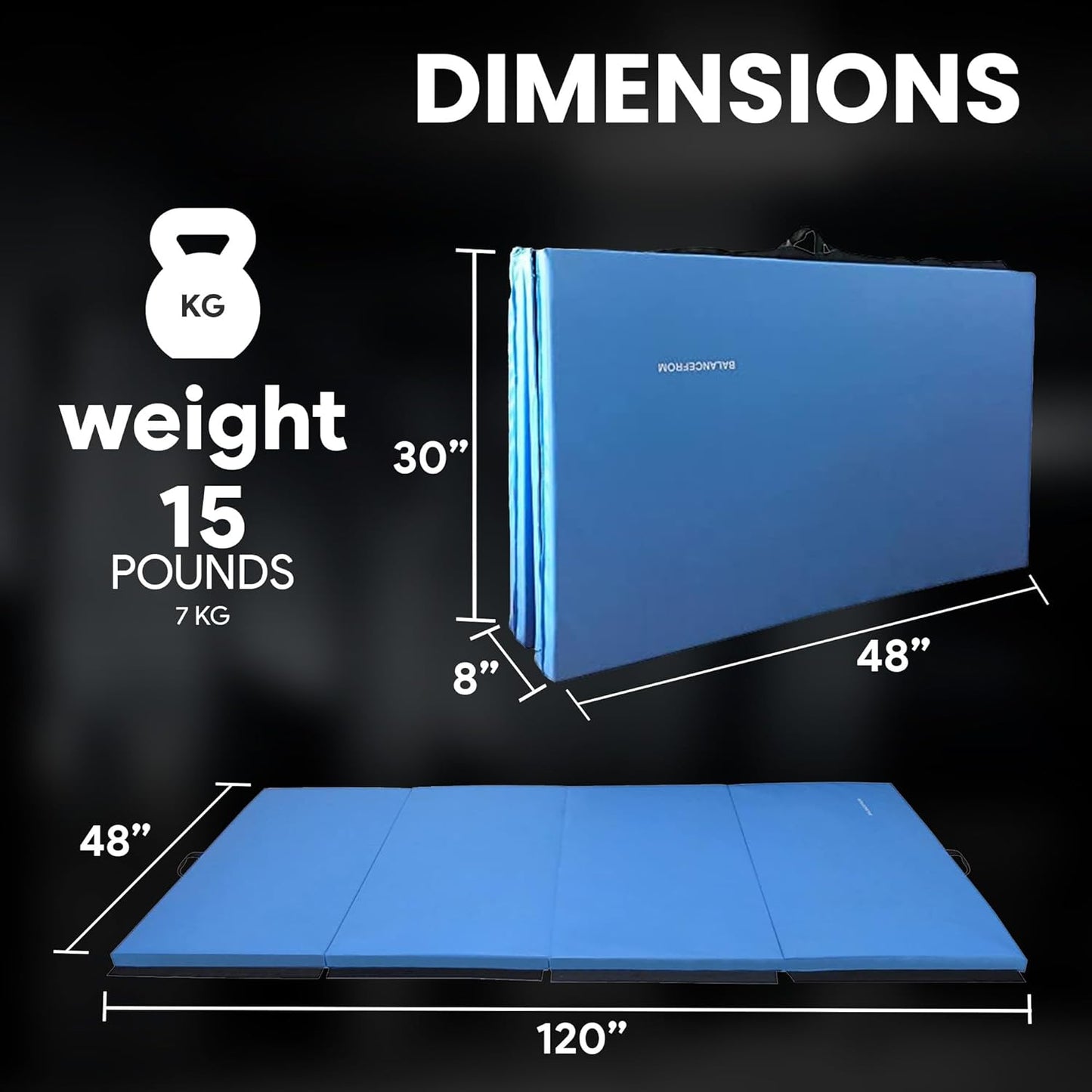 BalanceFrom GoGym Tapetes de ginástica dobrável (azul)