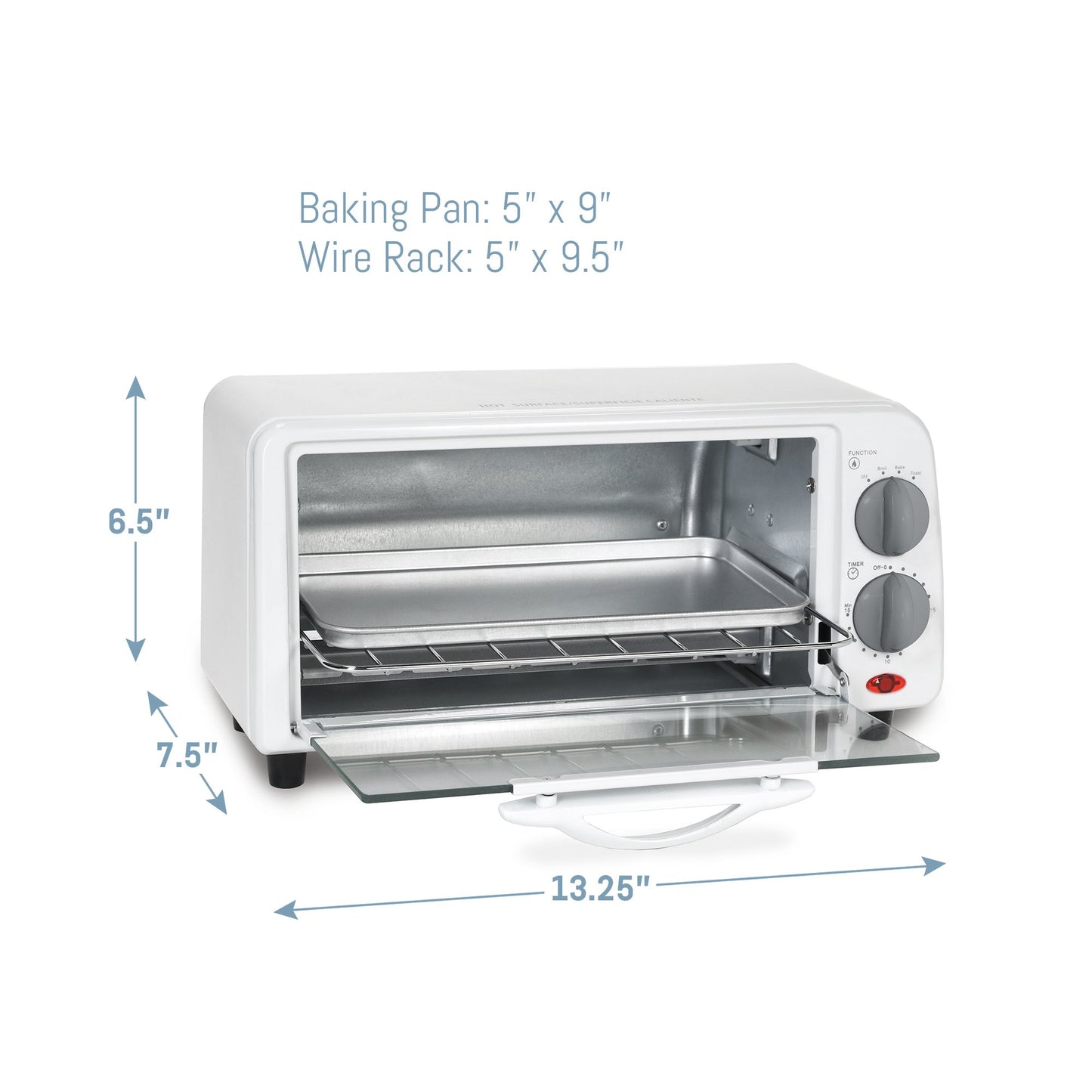 Elite Gourmet ETO-113 Forno Tostador Elétrico 2 Fatias Branco