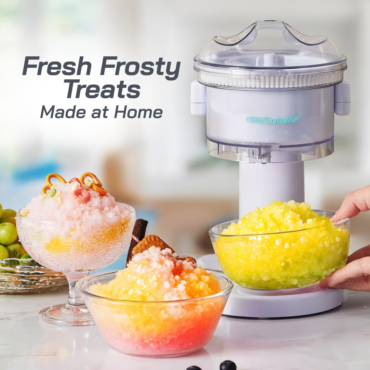 Elite Gourmet ESI1201 Máquina de Snow Cone & Raspagem de Gelo Branco