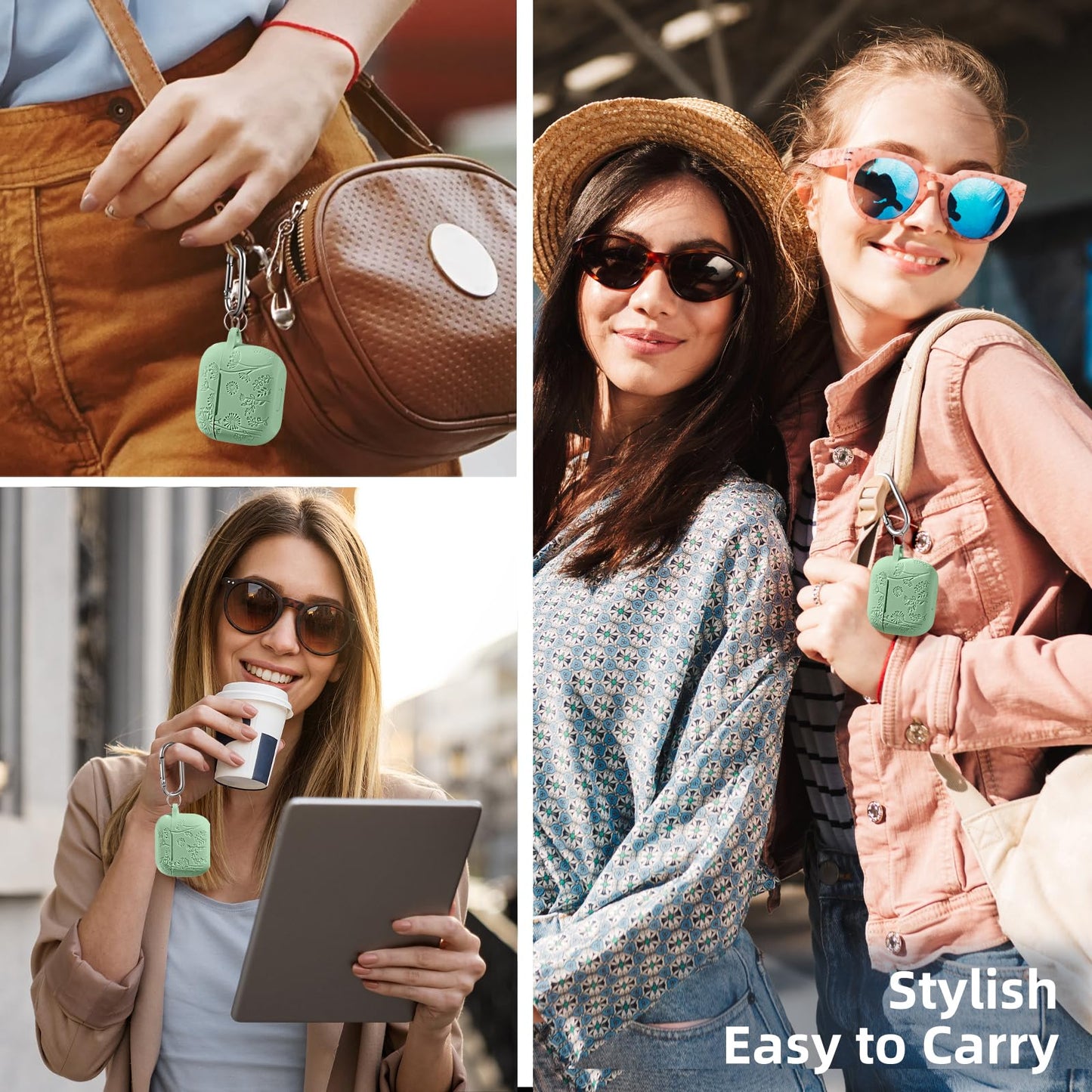 Lerobo Capa de Silicone c/ Chaveiro p/ AirPods 3ª Geração (Verde Grama)