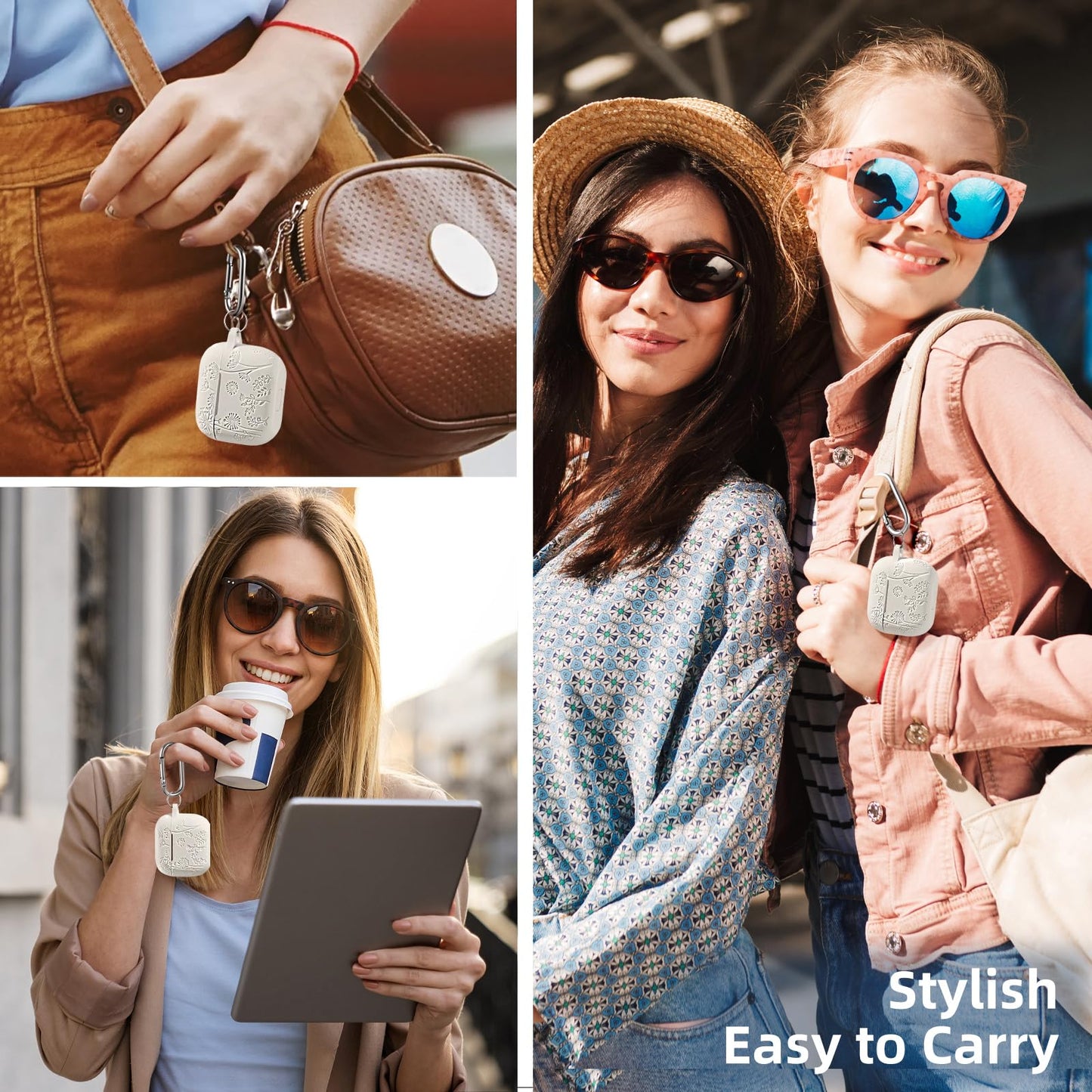 Lerobo Capa com Flores Gravadas Compatível com AirPods 3ª Geração (Starlight)