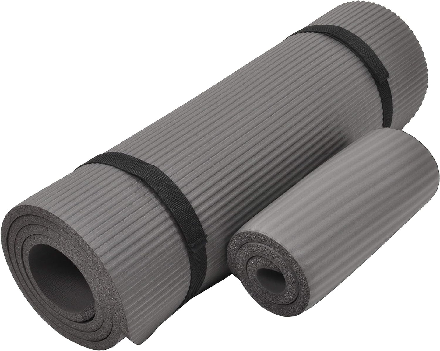 BalanceFrom Tapete de ioga Go Yoga 180 x 61 x 1,27 cm cinza