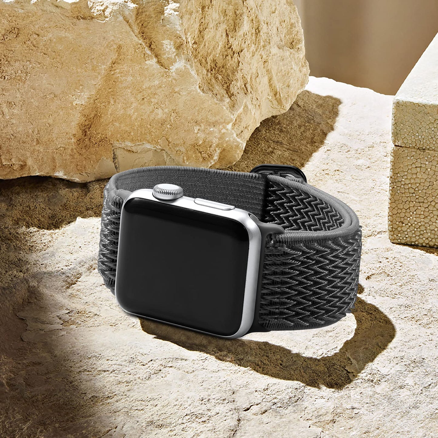 Lerobo Pulseira Nylon Ajustável p/ Apple Watch 38-49mm (Cinza Escuro)