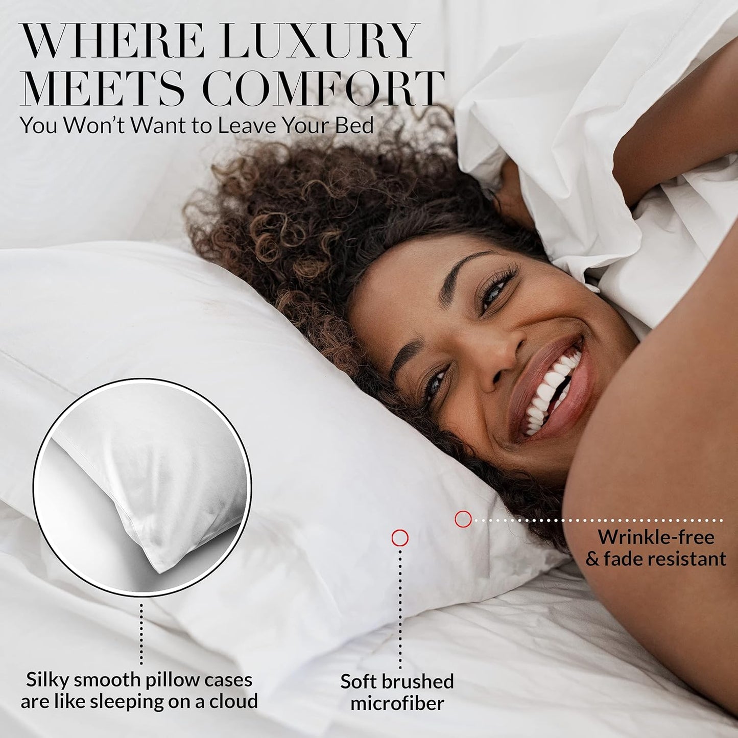 Beckham Hotel Collection Capa de almofada Queen c/4 branco