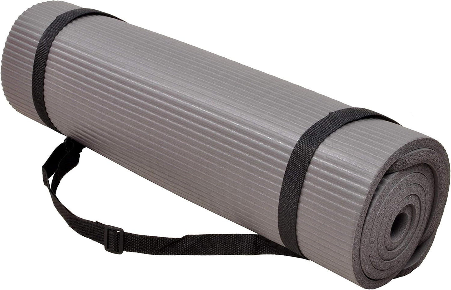BalanceFrom Tapete de ioga Go Yoga 180 x 61 x 1,27 cm cinza