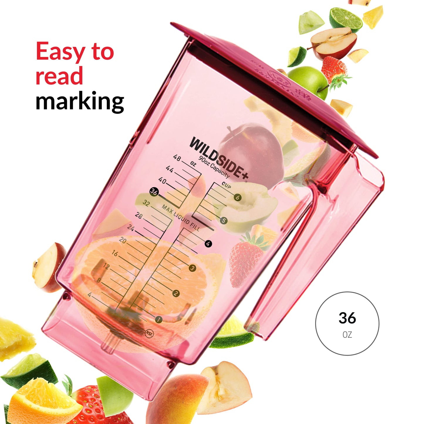 Blendtec Jarra WildSide+ 90oz Vermelha - Para Liquidificadores Comerciais