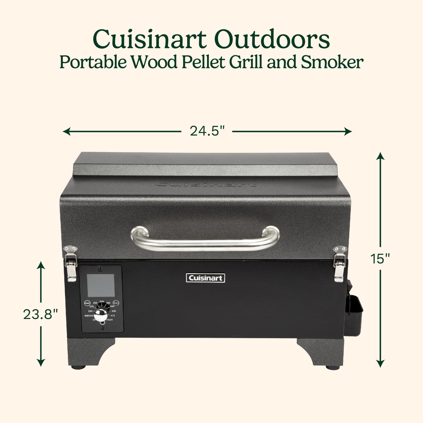 Cuisinart Churrasqueira e Defumador Portátil 8 em 1 a Pellet de Madeira