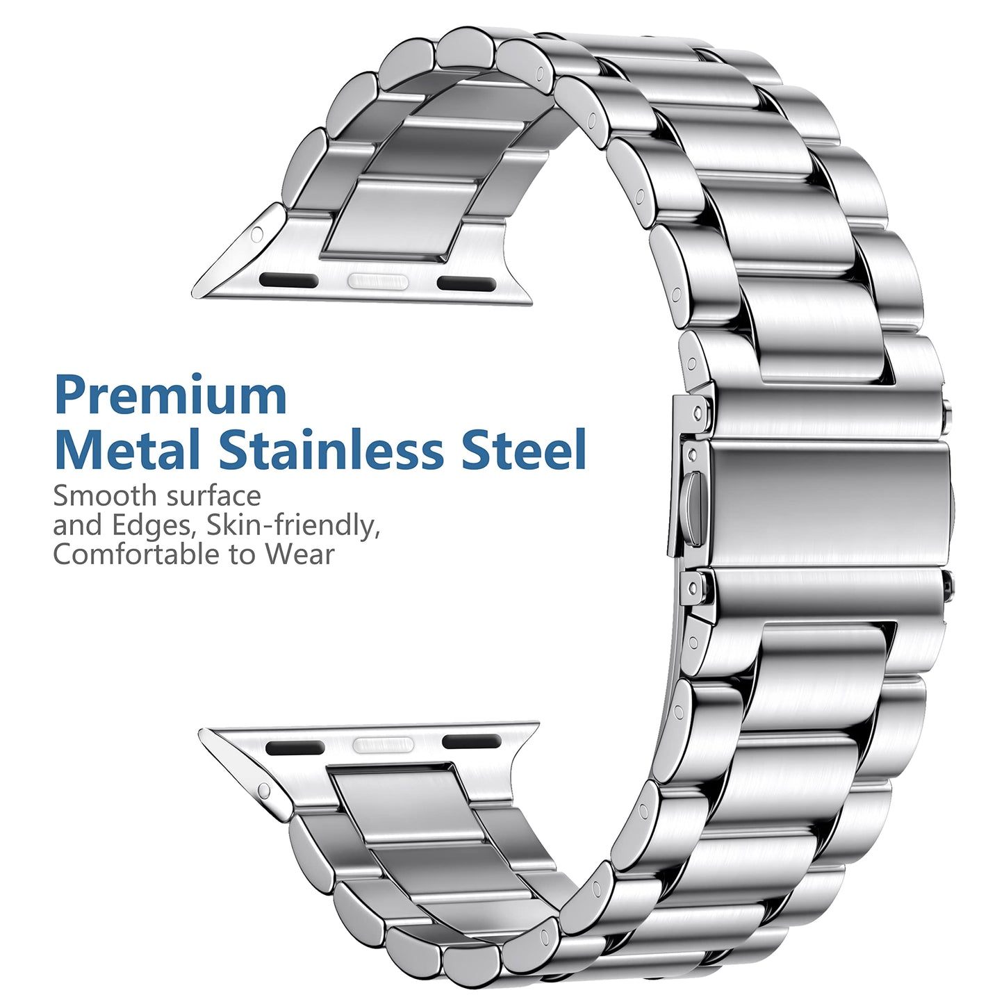 Lerobo Pulseira Aço Inox para Apple Watch + 2 Capas Protetoras