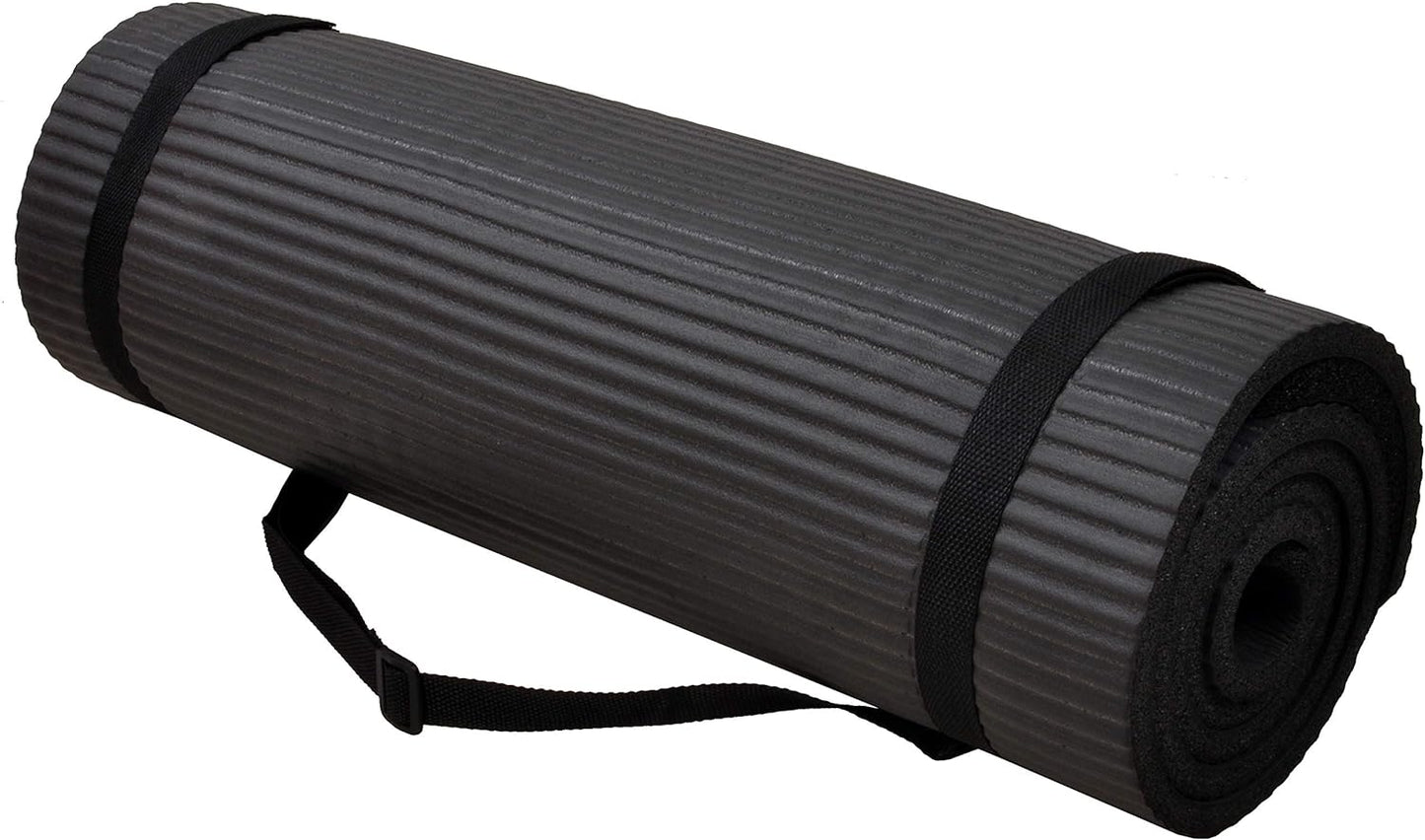 BalanceFrom GoYoga + Tapete de ioga + par de blocos preto