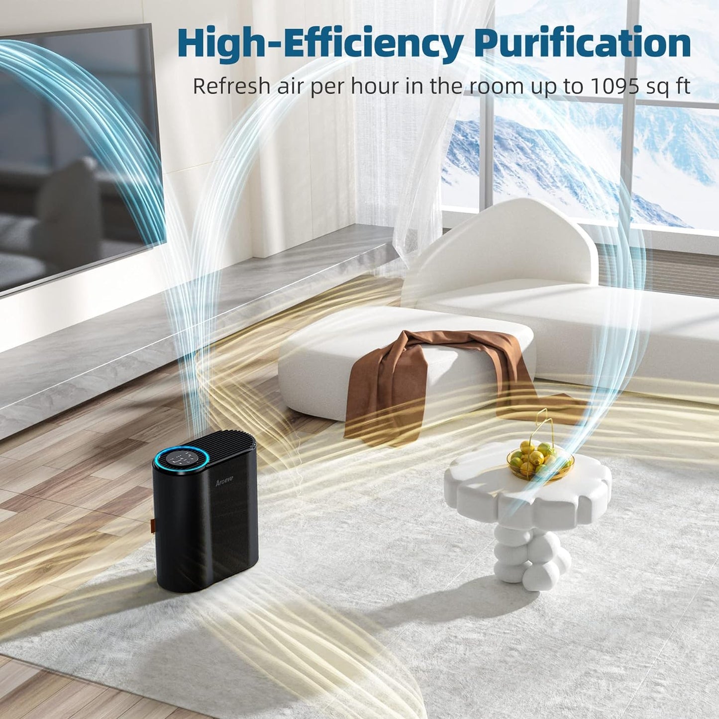 AROEVE Purificadores de ar MK04 para sala grande - H13