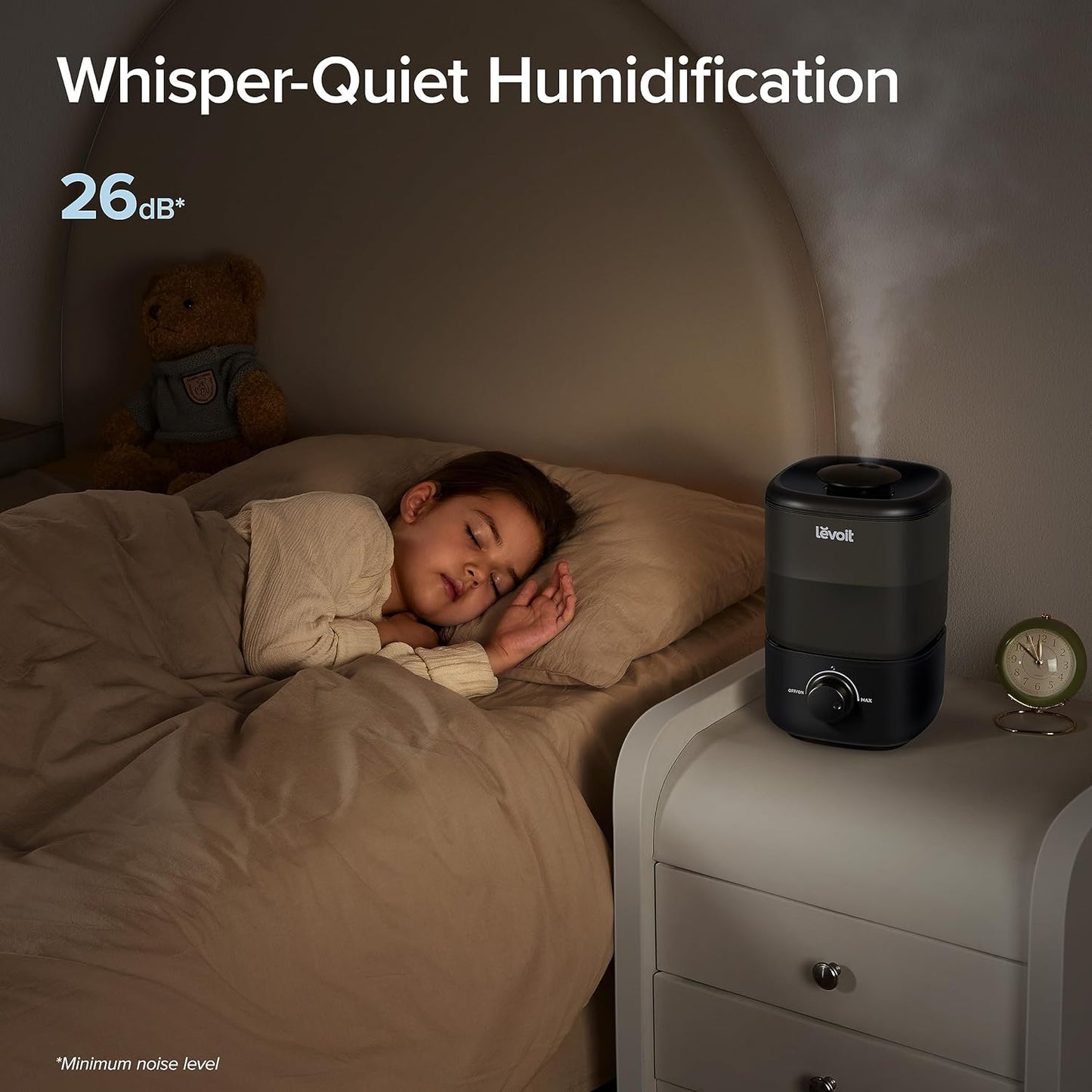 LEVOIT Umidificador Cool Mist 2.5L com Top-Fill e Nozzle Rotatório (Preto)