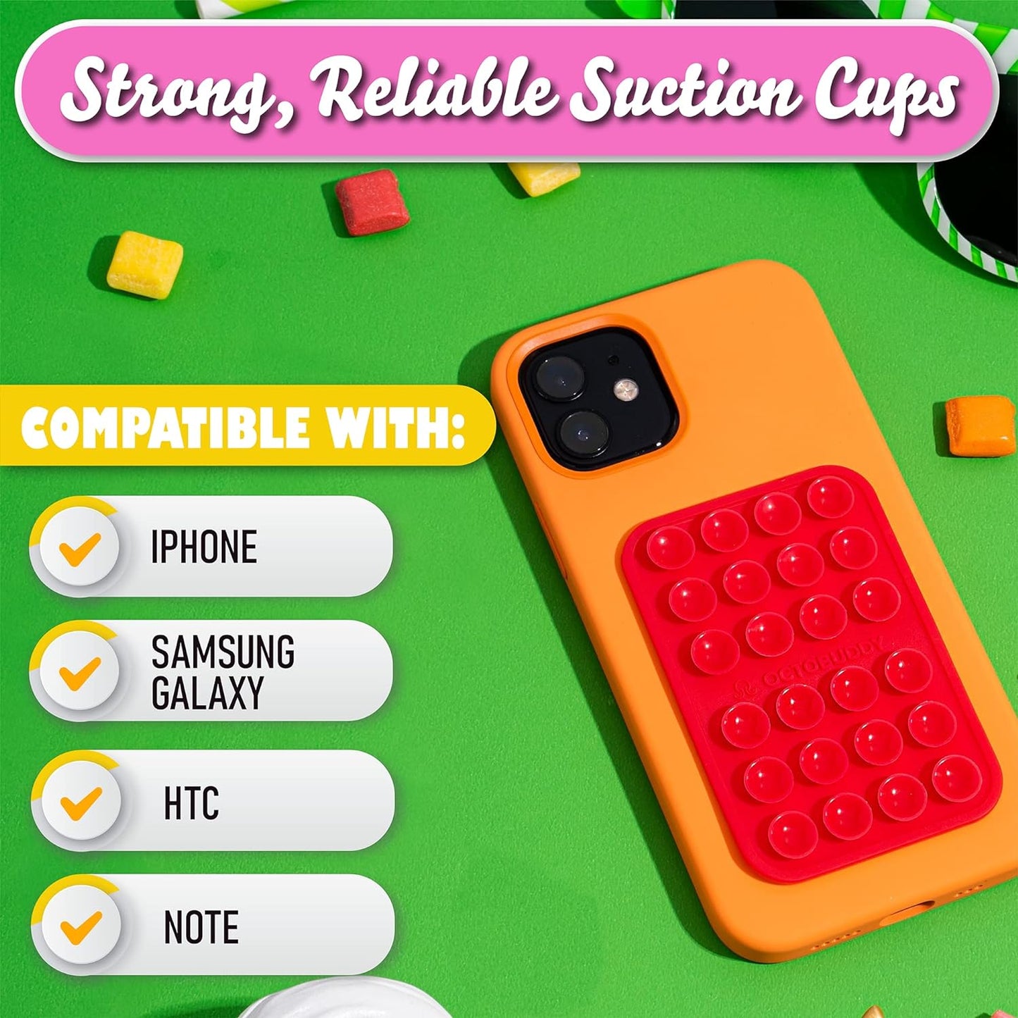 OCTOBUDDY Suporte adesivo para celular c/ sucção de silicone