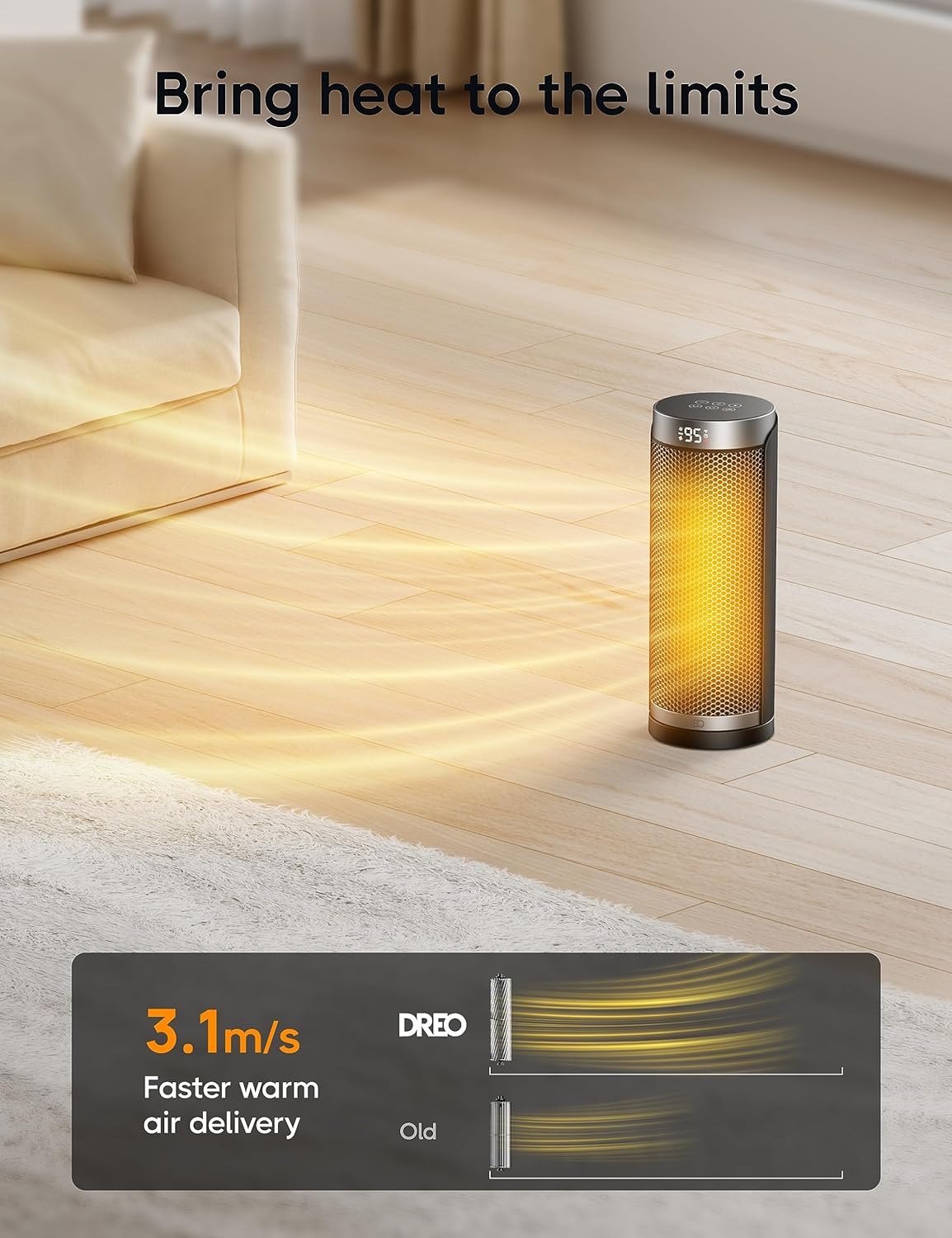 Dreo Aquecedor de ambiente para banheiro e interior preto