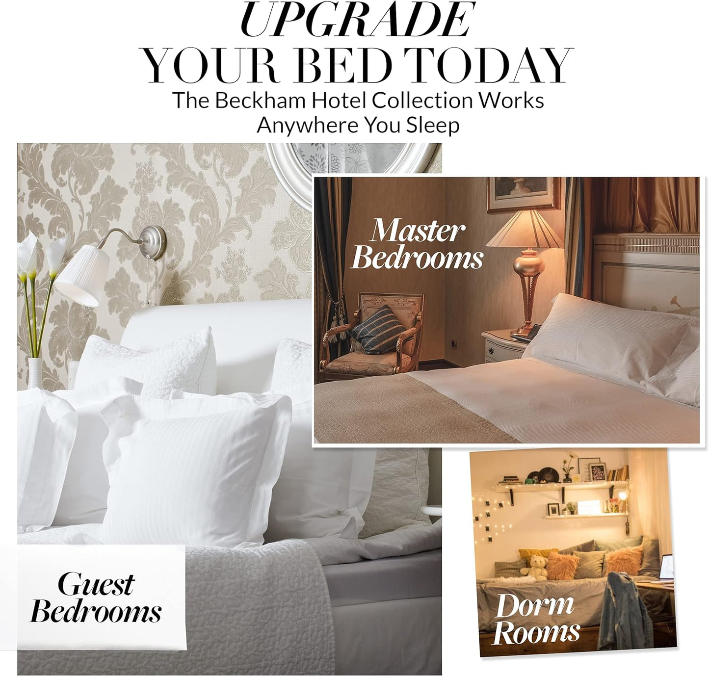 Beckham Hotel Collection Capa de almofada Queen c/4 branco