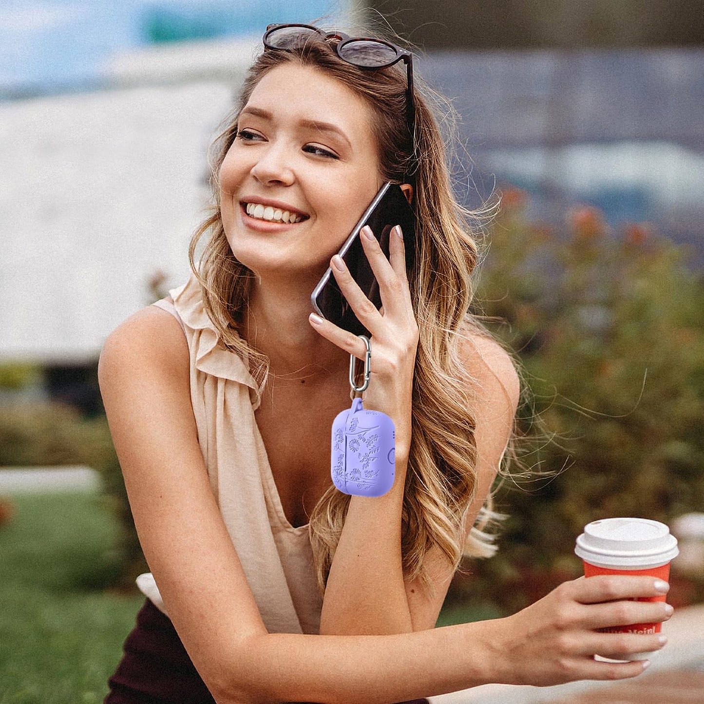 Lerobo Capa Protetora Gravada Compatível com AirPods Pro 2ª/1ª Geração USB-C (Violeta Azulado)