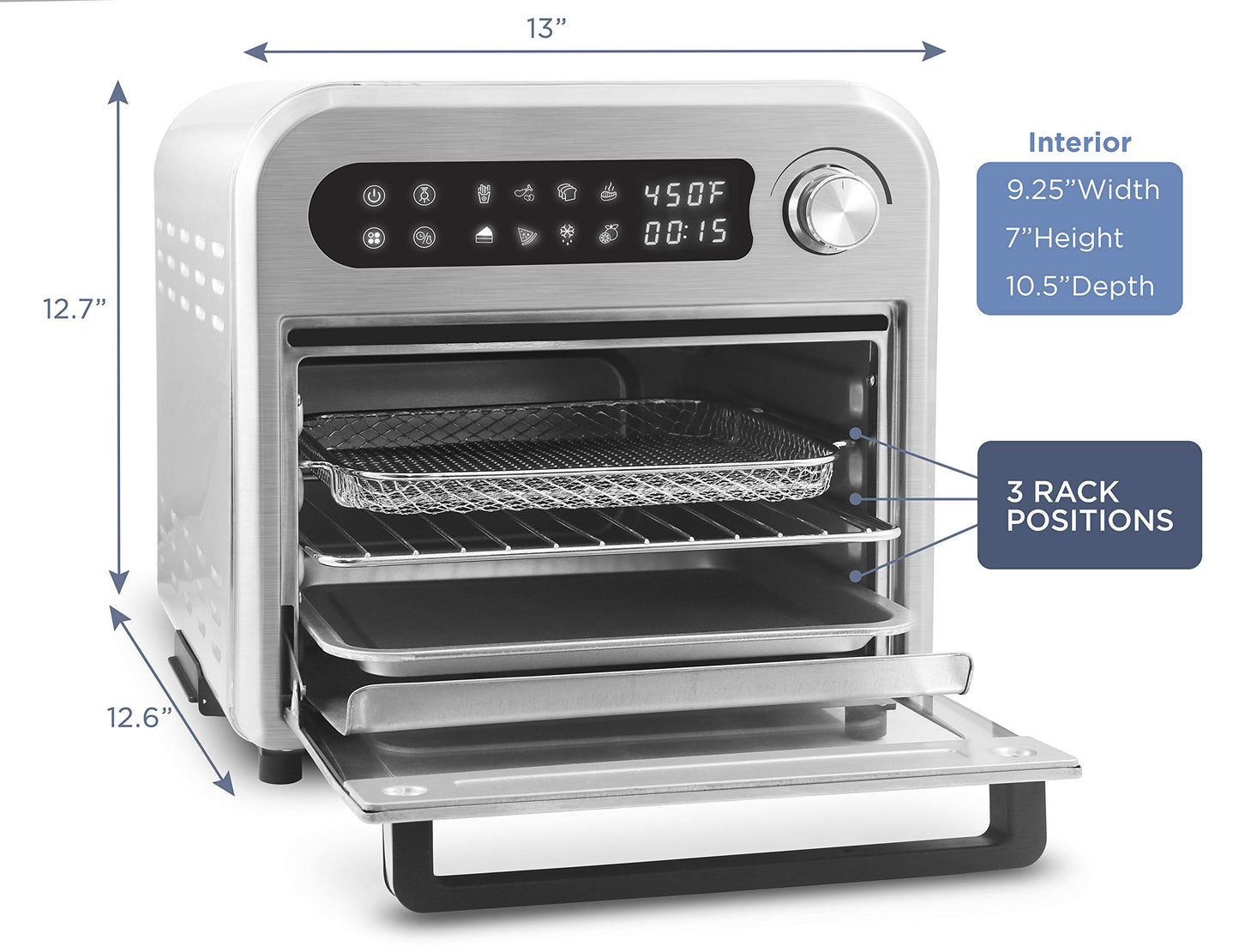 Elite Gourmet EAF1010D Air Fryer Convection Oven Programável 10L