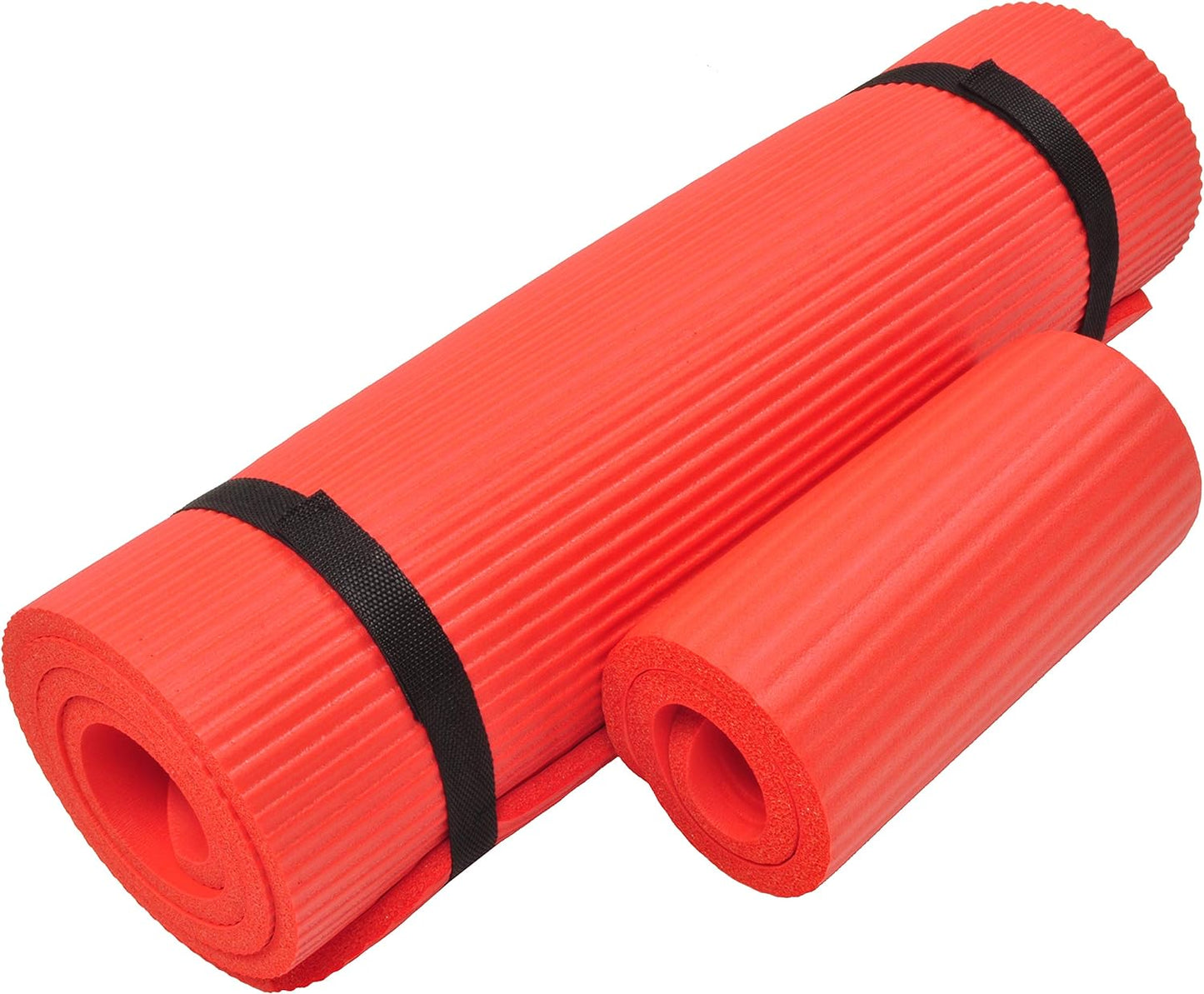 BalanceFrom GoYoga + Tapete de ioga + par de blocos vermelho