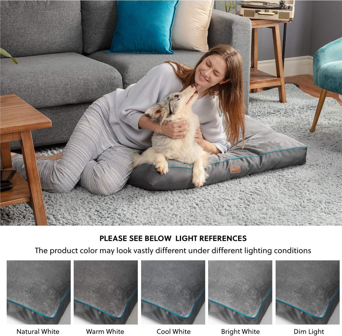 Bedsure Camas impermeáveis para cães grandes G cinza
