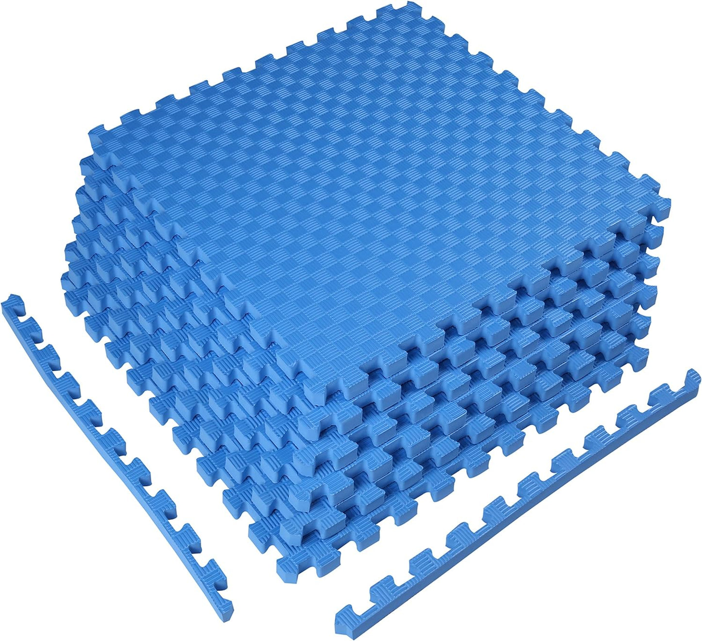 BalanceFrom Tapete de exercício de quebra-cabeça EVA Azul