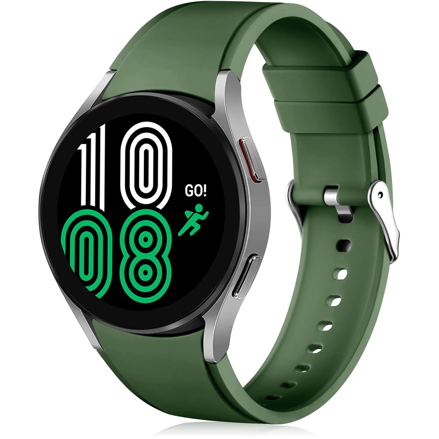 Lerobo Pulseira Silicone p/ Galaxy Watch 7/6/5/4/Classic (Verde Militar)