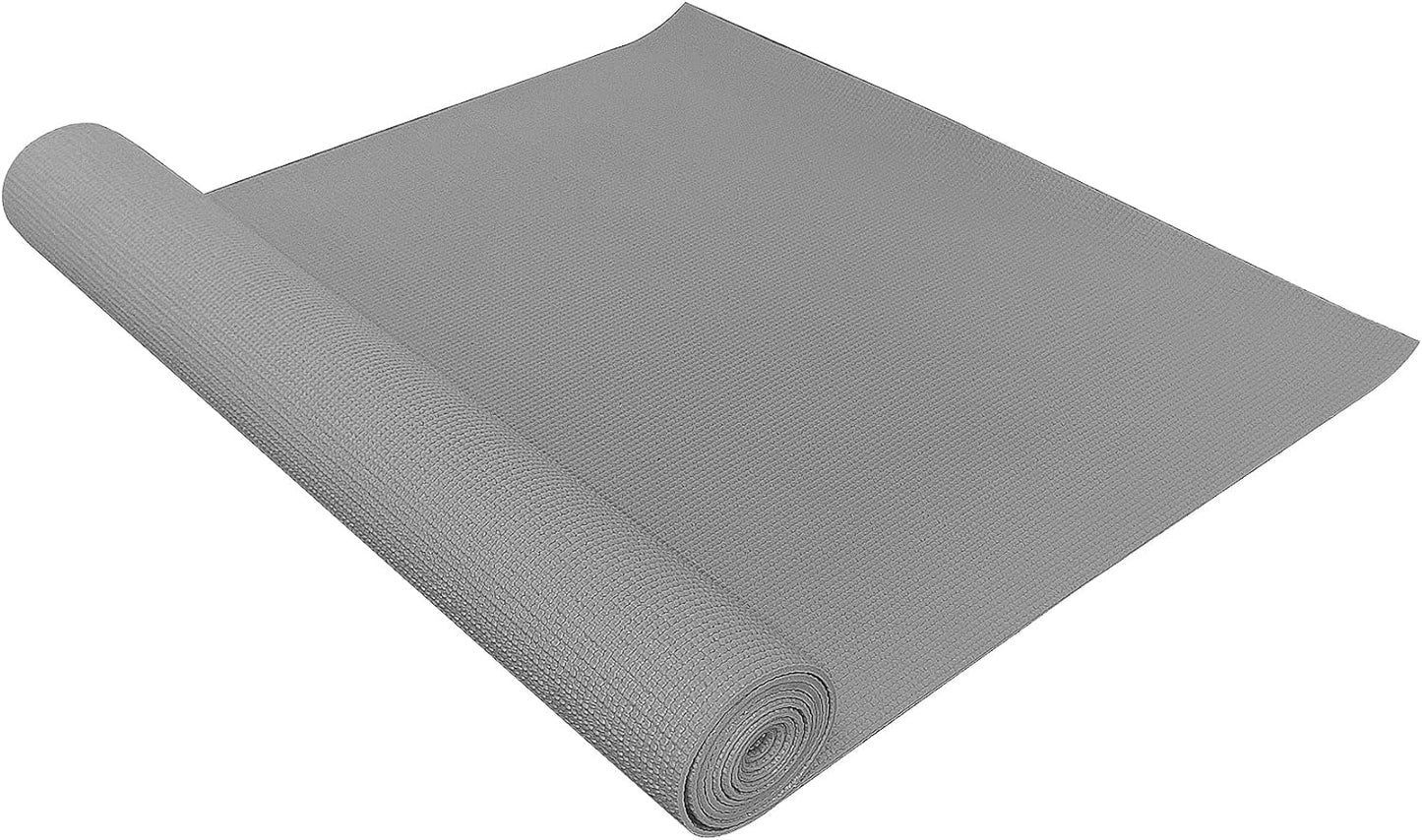 BalanceFrom Tapete de yoga de 3 mm de espessura cinza