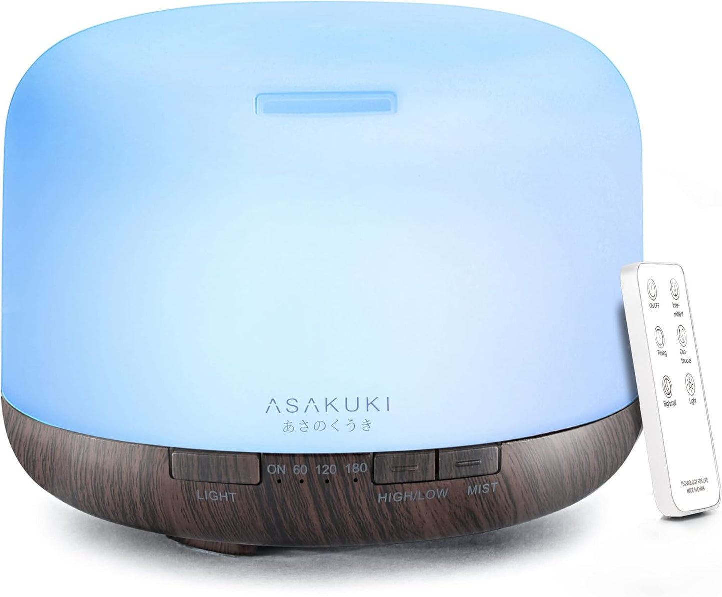 ASAKUKI Difusor de óleo essencial premium de 500 ml 5 em 1