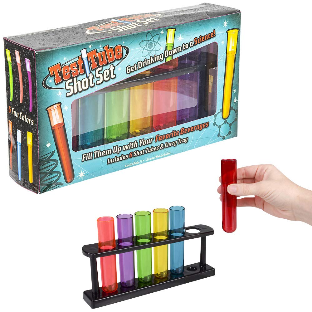 Conjunto de Copos de Teste Rhode Island Novelty 6PC com Suporte (Colorido)