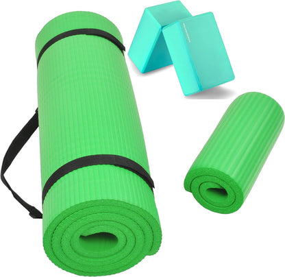 BalanceFrom GoYoga + Tapete de ioga + par de blocos(verde)
