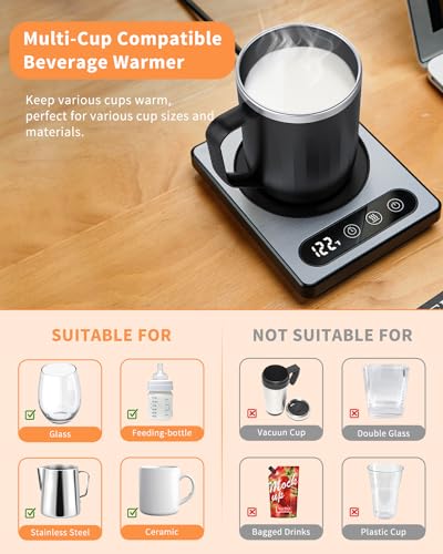 Maestri House Aquecedor de Caneca Elétrico com Controle de Temperatura (Cinza)