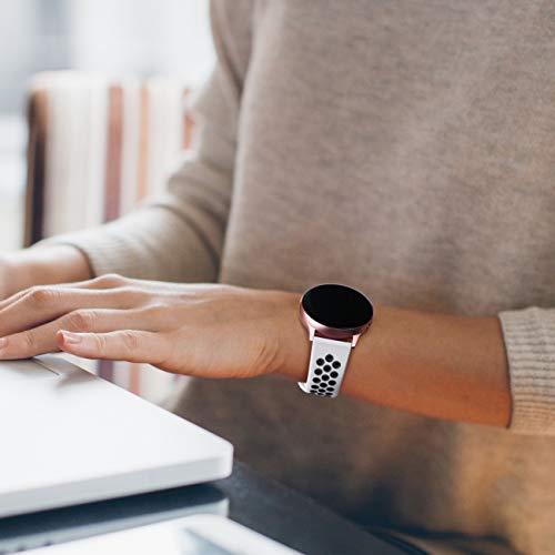 Lerobo Pulseiras Silicone 20mm p/ Samsung Galaxy Watch (Branca e Preta)
