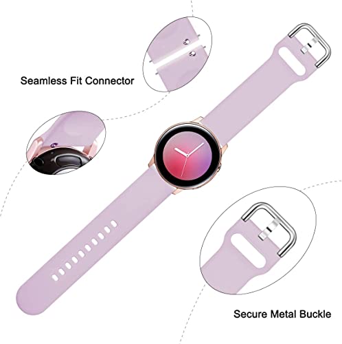 Lerobo 3x Pulseiras 20mm Samsung Galaxy Active2 P M (Rosa/Lavanda/Cinza)