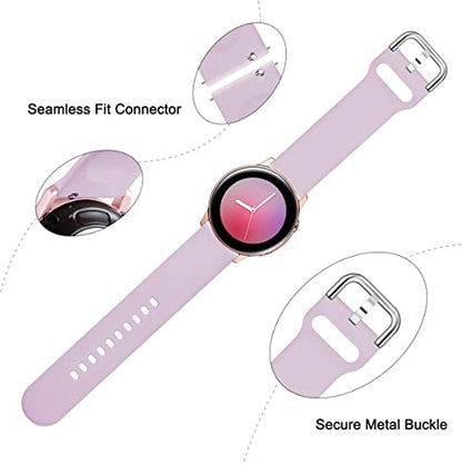 Lerobo 3x Pulseiras 20mm Samsung Galaxy Active2 P M (Rosa/Lavanda/Cinza)