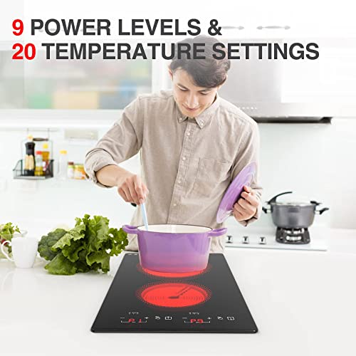 GTKZW Cooktop Elétrico 12" 110V com 2 Queimadores e 9 Níveis de Potência