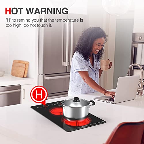 GTKZW Cooktop Elétrico 12" 110V com 2 Queimadores e 9 Níveis de Potência