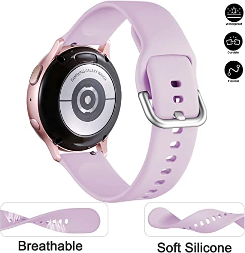 Lerobo 3x Pulseiras 20mm Samsung Galaxy Active2 P M (Rosa/Lavanda/Cinza)