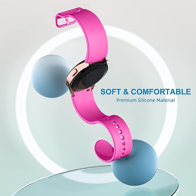 Lerobo 5 Pulseiras Compatíveis com Galaxy Watch 7/6/5/4 20mm (Coral/Ouro/Vinho/Rosa/Verde)