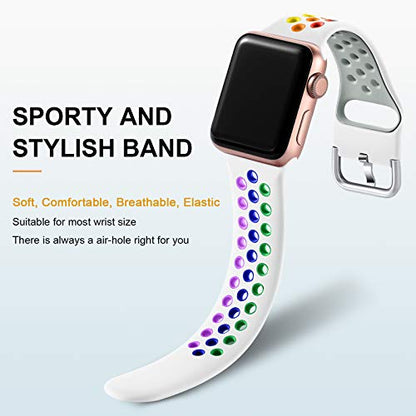 Lerobo 3 Pack Pulseiras Esportivas para Apple Watch, Silicone, 38-49mm