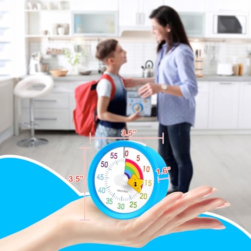Secura Timer Visual 60 Min com Padrão Arco-Íris e Função Pausa, Azul