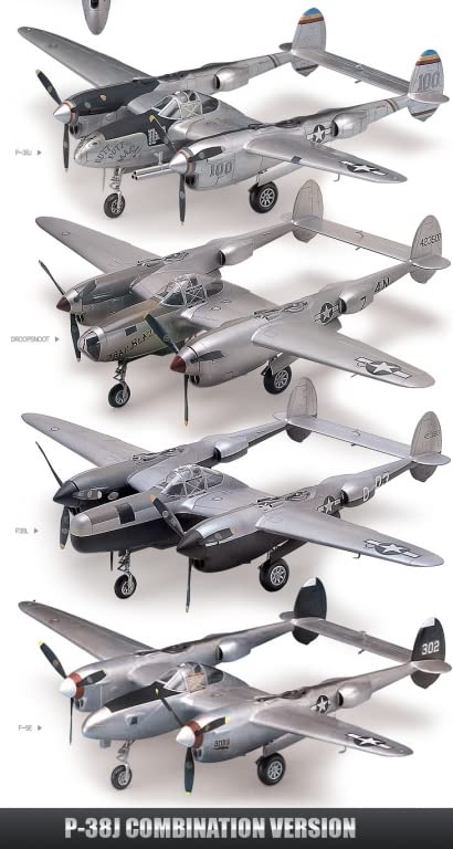 Academy P-38 Lightning 1/48 - Kit de Montagem em Plástico