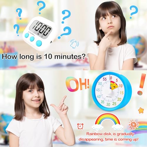 Secura Timer Visual 60 Min com Padrão Arco-Íris e Função Pausa, Azul