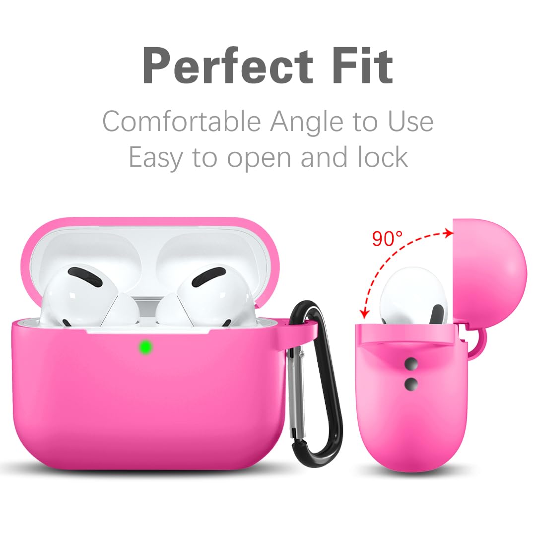Lerobo Capa c/ Mosquetão p/ AirPods Pro 2/1 Geração (Rosa Pink)