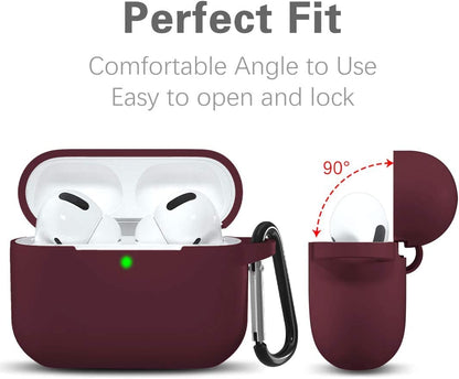 Lerobo Capa Protetora Lavável p/ AirPods Pro com Carabiner (Bordô)