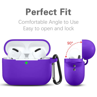 Lerobo Capa Silicone para AirPods Pro 2ª/1ª Geração com Mosquetão (Roxo Vivo)